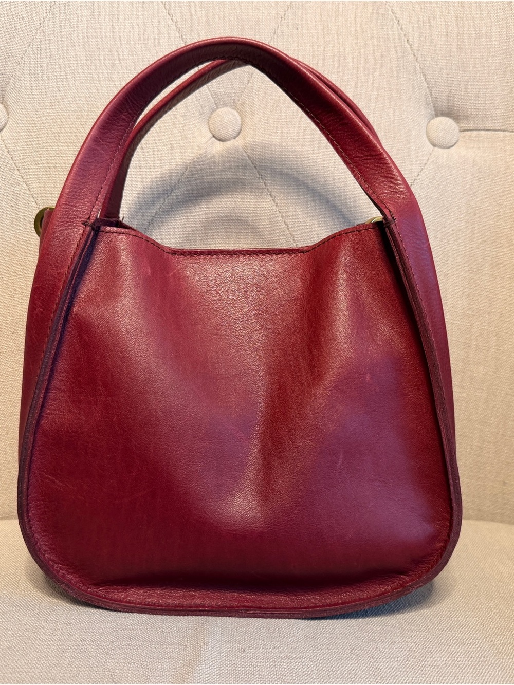 Madewell Deep Red Leather Hobo Bag